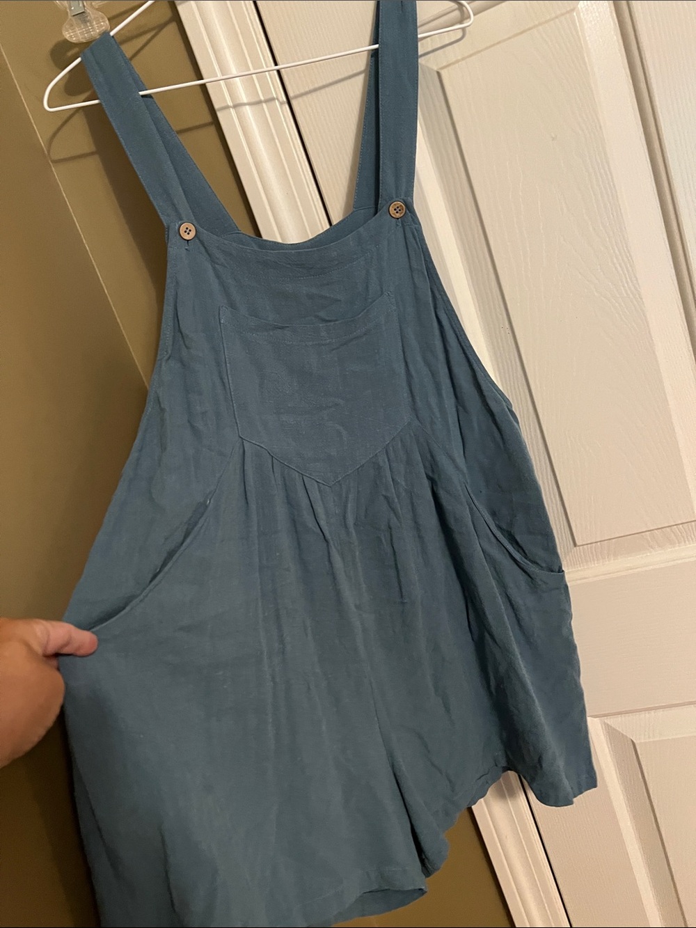 Source Unknown Blue Denim-Style Romper Overalls